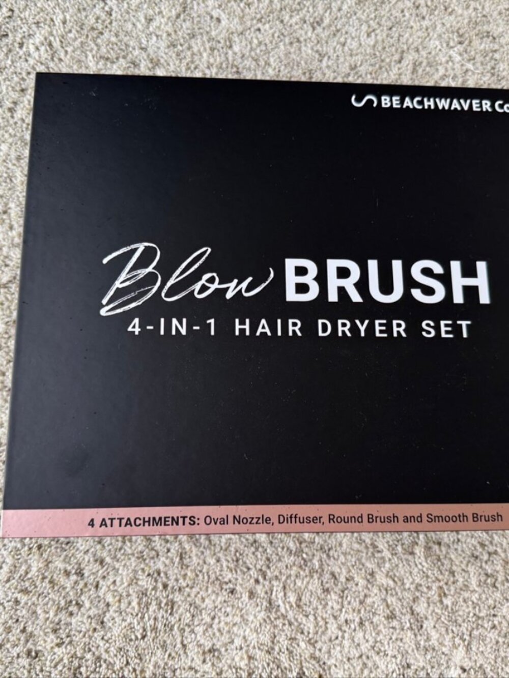Beachwaver Blow Brush 4-in-1 Hair Dryer Set - Midnight Rose, New in Box